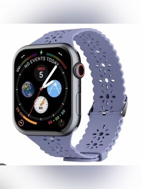 New LAX Apple Watch Band Lace Silicone Gray Blue Series 1-8 & SE New In Package